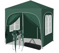 WOLTU Tonnelle de Jardin 2x2m, Pergola Pliante, Barnum avec 4 Parois Latérales, Hauteur Réglable, Gazebo Imperméable, Anti-UV, Vert