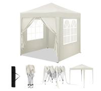 WOLTU Tonnelle de Jardin 2x2m Pop up Pergola Pliante avec 4 parois Beige