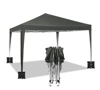 WOLTU Tonnelle de Jardin avec 4 Sacs de Sable Tente Pliante Auvent Pliable Imperméable Protection du Soleil UV 50+ avec Sac de Transport Inclus Hauteur Réglable 3x3m Gris