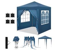 WOLTU Tonnelle de Jardin avec 4 Sacs de Sable Tente Pliante Auvent Pliable Imperméable Protection du Soleil UV 50+ avec Un Chiffon Sac de Transport Inclus Hauteur Réglable 2x2m Bleu