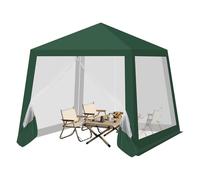 WOLTU Tonnelle de Jardin Extérieur, avec Moustiquaire, Pergola Jardin Extérieur, Tente de Réception, avec Parois Latérales en Maille, Barnum 3 x 3 m, Aspect Unique, Vert