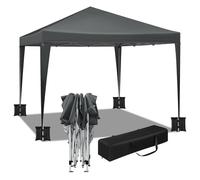 WOLTU Tonnelle de Jardin Pliable 3x3m avec Sacs de Sable Anthracite | UPF 50+ UV, imperméable, hauteur ajustable, vent stable, avec sacs de sable, Jardin