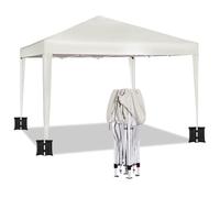 WOLTU Tonnelle de Jardin Pliable 3x3m avec Sacs de Sable Beige | UPF 50+ UV, imperméable, hauteur ajustable, vent stable, avec sacs de sable, Jardin