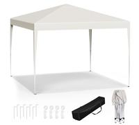 WOLTU Tonnelle de Jardin Pliable et Imperméable, Tente de Reception Protection du Soleil UV 50+ Sac de Transport Inclus Bâche PE Epaisse de env pour Fête Marriage, 3x3m Beige