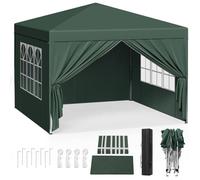WOLTU Tonnelle de Jardin Tente Pliante Auvent Pliable Imperméable Protection du Soleil UV 50+ avec Un Chiffon Sac de Transport Inclus Facile à Installer Hauteur Réglable 3x3m Vert