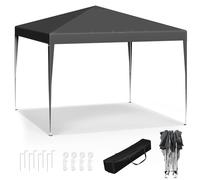 WOLTU Tonnelle de Jardin Tente Pliante Auvent Pliable Imperméable Protection du Soleil UV 50+ Sac de Transport Inclus Facile à Installer Hauteur Règlable 3x3m Gris
