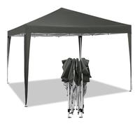 WOLTU Tonnelle de Jardin Tente Pliante Auvent Pliable Imperméable Protection du Soleil UV 50+ Sac de Transport Inclus Facile à Installer Hauteur Règlable 3x3m Gris