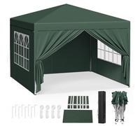 WOLTU Tonnelle Pliable 3x3m Vert avec Un Chiffon Sac de Transport Inclus | UPF 50+ UV, imperméable, hauteur ajustable, vent stable, sac transport, Jardin