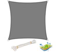 WOLTU Voile d’ombrage en HDPE,Carré, 4x4 m, Gris