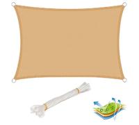 WOLTU Voile d’ombrage rectangulaire en HDPE,protection contre le soleil avec protection UV pour jardin,terrasse ou camping,5x7mSable