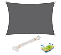 WOLTU Voile d'ombrage rectangulaire 3x4 m Imperméable Anti 93% UV résistant à l'eau Protection Contre Le Vent Polyester avec Protection UV pour Jardin terrasse Camping Gris