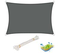 WOLTU Voile d'ombrage rectangulaire 5x7 m Imperméable Anti 93% UV résistant à l'eau Protection Contre Le Vent Polyester avec Protection UV pour Jardin terrasse Camping Gris