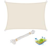 WOLTU Voile d'ombrage rectangulaire 4x6 m Imperméable Anti 93% UV résistant à l'eau Protection Contre Le Vent Polyester avec Protection UV pour Jardin terrasse Camping Crème