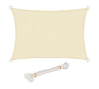 WOLTU Voile d'ombrage carré 3x3 m Respirante en HDPE, Toile d'ombrage Protection Solaire, Anti 85% UV Contre Le Vent, pour Jardin terrasse Camping Crème
