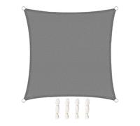 WOLTU Voile d'ombrage carré 4x4 m Respirante en HDPE, Toile d'ombrage Protection Solaire, Anti 85% UV Contre Le Vent, pour Jardin terrasse Camping Gris