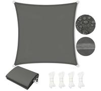 WOLTU Voile d'Ombrage Imperméable en PES, 200 g/m² Polyester, Toile Parasol Protection Solaire et Rayons UV avec Œillets D et Cordes pour Patio Balcon Terrasse Camping Extérieur, 2x2 m, Gris foncé