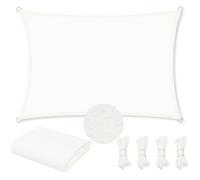 WOLTU Voile d'Ombrage Imperméable en PES, 200 g/m² Polyester, Toile Parasol Protection Solaire et Rayons UV avec Œillets D et Cordes pour Patio Balcon Terrasse Camping Extérieur, 2x3 m, Beige
