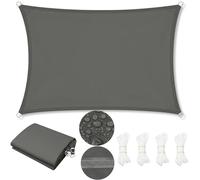 WOLTU Voile d'Ombrage Imperméable en PES, 200 g/m² Polyester, Toile Parasol Protection Solaire et Rayons UV avec Œillets D et Cordes pour Patio Balcon Terrasse Camping Extérieur, 3,5x5 m, Gris foncé