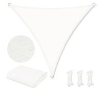 WOLTU Voile d'Ombrage Imperméable en PES, 200 g/m² Polyester, Toile Parasol Protection Solaire et Rayons UV avec Œillets D et Cordes pour Patio Balcon Terrasse Camping Extérieur, 5x5x5 m, Beige
