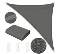 WOLTU Voile d'Ombrage Imperméable en PES, 200 g/m² Polyester, Toile Parasol Protection Solaire et Rayons UV avec Œillets D et Cordes pour Patio Balcon Terrasse Camping Extérieur, 5x5x7 m, Gris foncé
