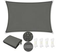 WOLTU Voile d'Ombrage Imperméable,Toile Parasol Protection Solaire et Rayons UV,pour Balcon,Terrasse,Camping,4x5m,Gris foncé