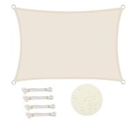 WOLTU Voile d'ombrage rectangulaire 2x4 m Imperméable Anti 93% UV résistant à l'eau Protection Contre Le Vent Polyester avec Protection UV pour Jardin terrasse Camping Crème
