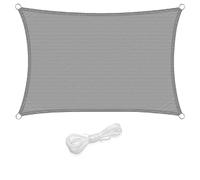 WOLTU Voile d'ombrage rectangulaire 3x4 m Respirante en HDPE, Toile d'ombrage Protection Solaire, Anti 85% UV Contre Le Vent, pour Jardin terrasse Camping Gris Clair