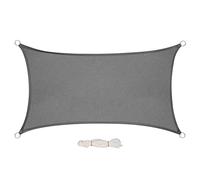 WOLTU Voile d'ombrage rectangulaire 3x5 m Imperméable Anti 93% UV résistant à l'eau Protection Contre Le Vent Polyester avec Protection UV pour Jardin terrasse Camping Gris
