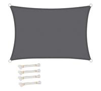 WOLTU Voile d'ombrage rectangulaire 4x5 m Imperméable Anti 93% UV résistant à l'eau Protection Contre Le Vent Polyester avec Protection UV pour Jardin terrasse Camping Gris