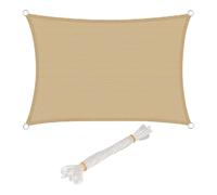 WOLTU Voile d'ombrage rectangulaire 5x7 m Respirante en HDPE, Toile d'ombrage Protection Solaire, Anti 85% UV Contre Le Vent, pour Jardin terrasse Camping Sable