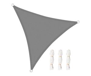 WOLTU Voiles d'ombre Triangle 3.6x3.6x3.6 m Respirante en HDPE, Toile d'ombrage Protection Solaire, Anti 85% UV Contre Le Vent, pour Jardin terrasse Camping Gris