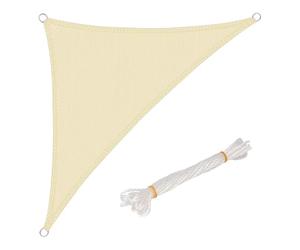 WOLTU Voiles d'ombre Triangle 3x3x4.25 m Respirante en HDPE, Toile d'ombrage Protection Solaire, Anti 85% UV Contre Le Vent, pour Jardin terrasse Camping Crème