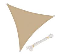 WOLTU Voiles d'ombre Triangle 4x4x4 m Respirante en HDPE, Toile d'ombrage Protection Solaire, Anti 85% UV Contre Le Vent, pour Jardin terrasse Camping Sable