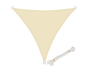 WOLTU Voiles d'ombre Triangle 4x4x4 m Respirante en HDPE, Toile d'ombrage Protection Solaire, Anti 85% UV Contre Le Vent, pour Jardin terrasse Camping Crème