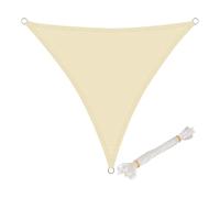 WOLTU Voiles d'ombre Triangle 5x5x5 m Respirante en HDPE, Toile d'ombrage Protection Solaire, Anti 85% UV Contre Le Vent, pour Jardin terrasse Camping Crème