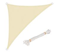 WOLTU Voiles d'ombre Triangle 5x5x7 m Respirante en HDPE, Toile d'ombrage Protection Solaire, Anti 85% UV Contre Le Vent, pour Jardin terrasse Camping Crème