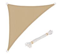 WOLTU Voiles d'ombre Triangle 5x5x7 m Respirante en HDPE, Toile d'ombrage Protection Solaire, Anti 85% UV Contre Le Vent, pour Jardin terrasse Camping Sable