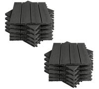 WOLTU WPC Carrelage de sol 30x30cm,Revêtement de sol pour extérieur en composite bois-plastique,Anthracite(22 pièces-2 m²)GTF001an-2