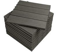 WOLTU WPC Carrelage de sol 30x30cm,Revêtement de sol pour extérieur en composite bois-plastique,Gris(22 pièces-2 m²)GTF001gr-2