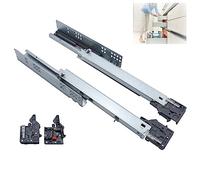 WOLWES 1 Paire Coulisse Tiroir Amortisseur avec Dispositif de Réglage, Montage Inférieur, Glissiere pour Tiroir Sortie Totale, 250~600 mm, Capacité de Charge de 35 kg (Size : 300mm/12in)