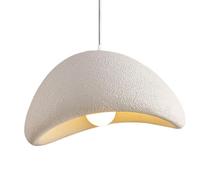 WOLWES Lustre à une tête de base E27, suspension au plafond encastrée, abat-jour suspendu en béton de style rétro japonais, restaurants, bars, chevet, luminaires de décoration