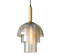 WOLWES Lustre encastré, Lampe à Suspension en Verre de Style Simple, Abat-Jour créatif à Trois Couches, Suspension Simple à Base E27, luminaires de décoration d'allée de Porche