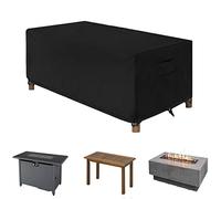WOMACO Housse de brasero rectangulaire imperméable et résistante pour table de cheminée d'extérieur - 111,8 x 71,1 x 61 cm, noir