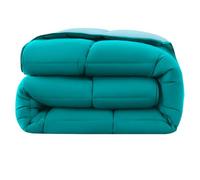 wometo Couette 135 x 200 cm - Certifié Öko-Tex - Design réversible - Turquoise et bleu clair
