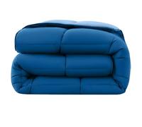 wometo Couette 155x220 cm Oeko-TEX réversible Bleu foncé & Bleu | Utilisable sans housse - couette toutes saisons, été comme hiver - douillette et douce