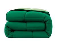 wometo Couette 155x220 cm Oeko-TEX réversible Vert foncé & Vert | Utilisable sans housse - couette toutes saisons, été comme hiver - douillette et douce