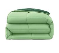 wometo Couette en peluche - 155 x 220 cm - Certifié Öko-Tex - Design réversible - Vert et vert foncé