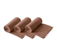 wometo Ensemble de 3 couvertures polaires Wave 120x160 cm - Couverture en polaire douce Oeko-TEX d'environ 300g avec bord ondulé anti-bouloche, marron