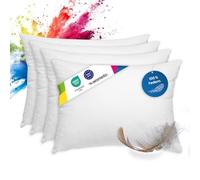 wometo Lot de 4 oreillers 100% Plumes 30x50 cm - 330g oekoTex Oreiller Coussin de Remplissage Housse Coton Blanc I Oreiller intérieur/Remplissage d'oreiller/Petit Oreiller (4 pièces)