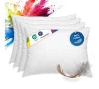 wometo Lot de 4 oreillers 100% Plumes 40x60 cm - 600g oekoTex Coussin de Remplissage Housse Coton Blanc I Coussin intérieur/Remplissage de Coussin/Petit Oreiller (4 pièces)